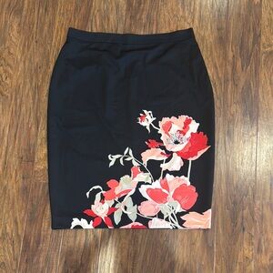Alfani Ponte Floral Black Skirt - 1X